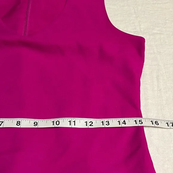 Banana Republic Sleeveless Faux Wrap Sheath Dress Size 6 Magenta Pink V-Neck - Picture 8 of 11